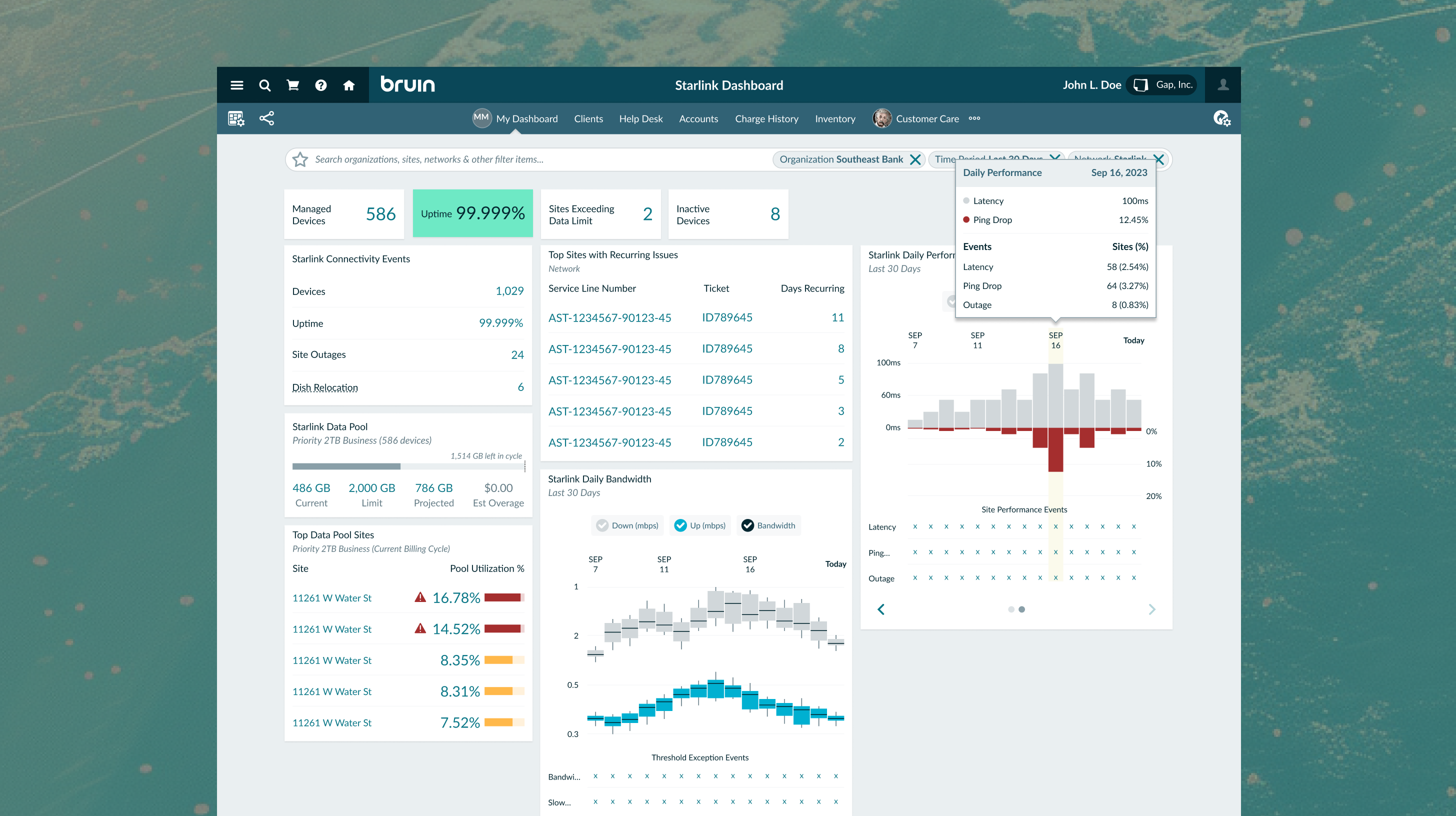 Monitor network performance organization-wide, from every device at all locations