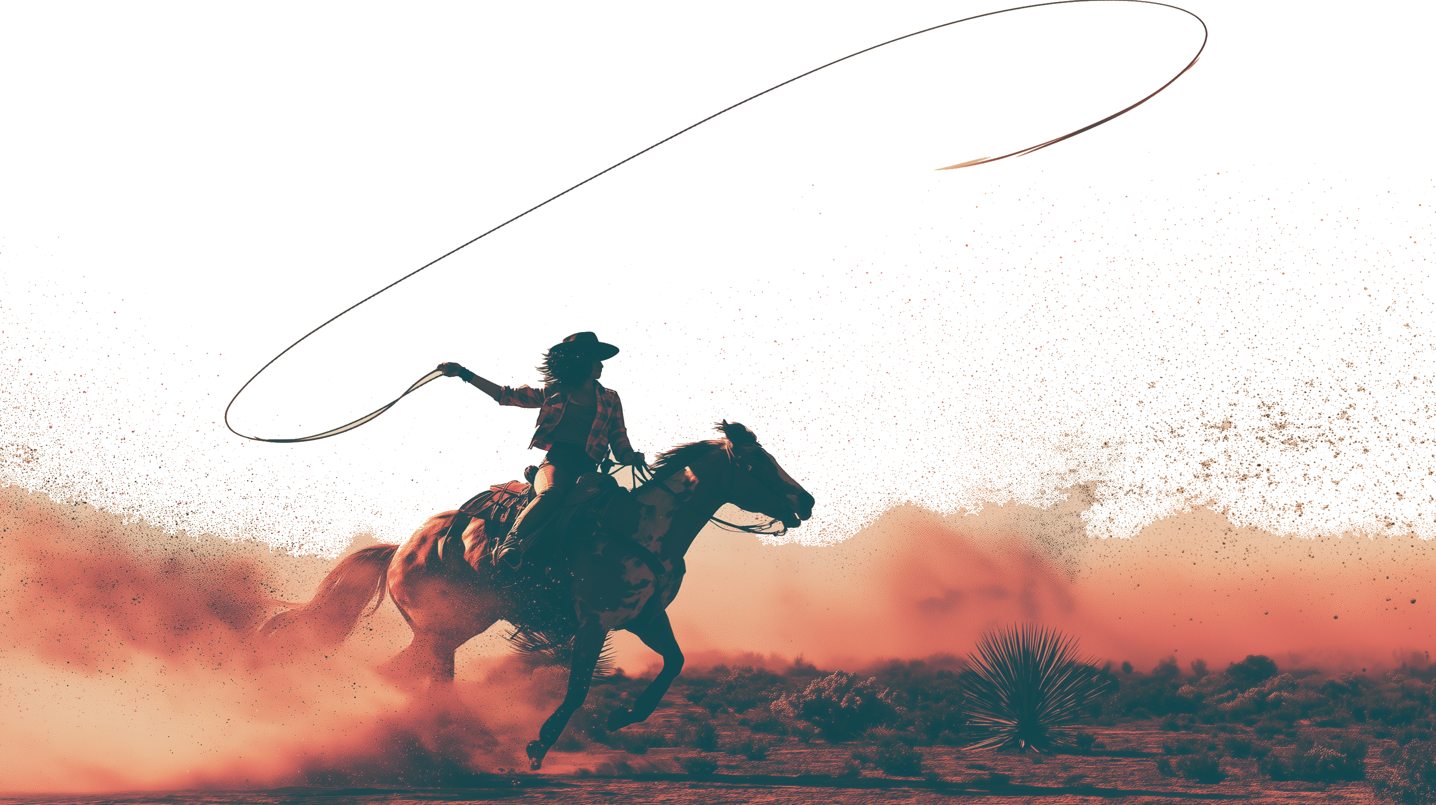 Cowgirl riding horse